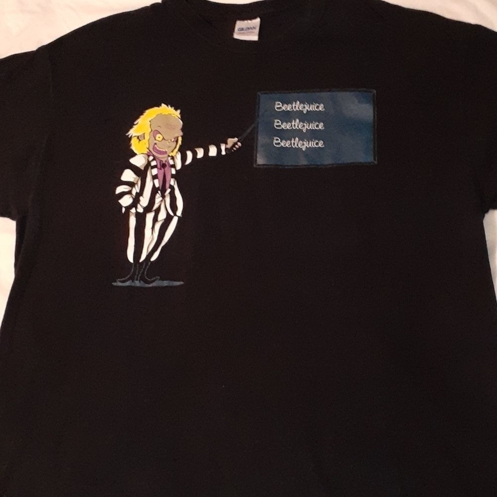 Beetlejuice Cartoon T-Shirt Teacher Blackboard XL